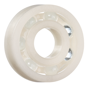 xiros® radial deep groove ball bearing, xirodur C160, glass balls, cage made of PP, mm