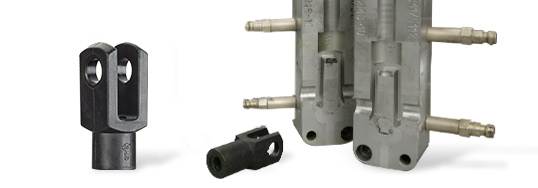 Injection moulding tool made of aluminium with manufactured component inside it